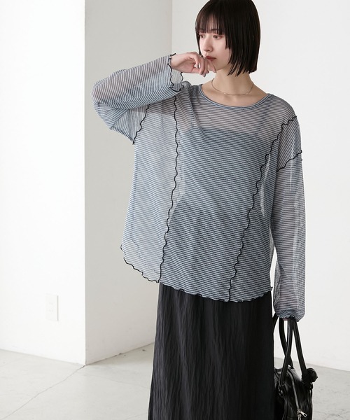 ボーダー ロングスリーブ Tシャツ フォーティーファイブアールピーエム The DUFFER of ST.GEORGE - 【定価7,920円】ワッフルボーダー