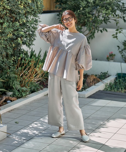 FOUND GOOD（ファウンドグッド）の「サテンイージーパンツ（その他パンツ・レディース・ブルー系2/アイボリー/ブラック/グレー系8・L/M/S）」の9枚目の写真