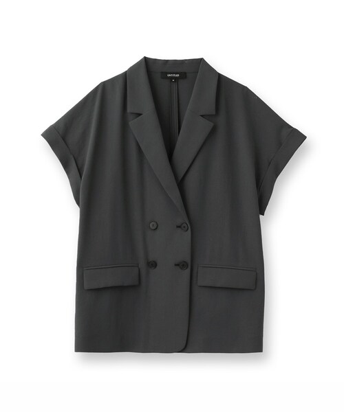 UNTITLED（アンタイトル）の「【セットアップ可能/接触冷感/イージーケア】リラクミスト　ハーフスリーブジャケット（テーラードジャケット・レディース・ベージュ/ブラック/チャコールグレー/ネイビー・01/02/03/00/04/44/48/50）」の15枚目の写真