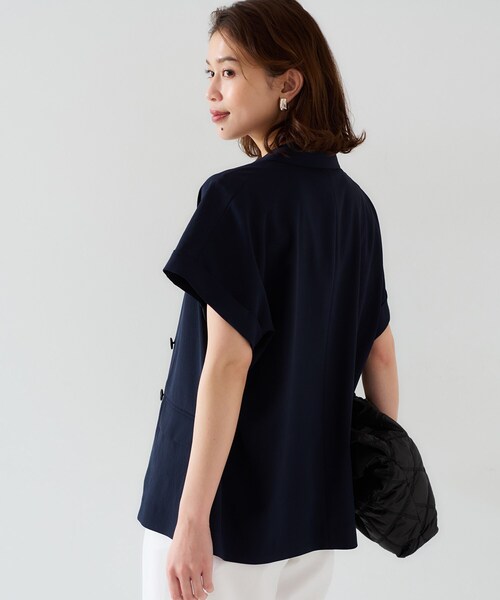 UNTITLED（アンタイトル）の「【セットアップ可能/接触冷感/イージーケア】リラクミスト　ハーフスリーブジャケット（テーラードジャケット・レディース・ベージュ/ブラック/チャコールグレー/ネイビー・01/02/03/00/04/44/48/50）」の22枚目の写真