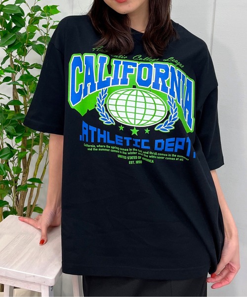 spiritoso(スピリトーゾ)の「【spiritoso】CALIFORNIA ビッグシルエットTシャツ(CP)(Tシャツ/カットソー・レディース・ブラック/ネイビー/ホワイト・L/M)」の7枚目の写真