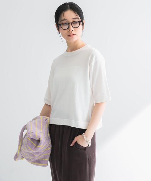 URBAN RESEARCH(アーバンリサーチ)の「new basic ハイゲージニットTシャツ(Tシャツ/カットソー・レディース・レッド/ホワイト/ブラック/ブルー系その他・FREE)」の17枚目の写真