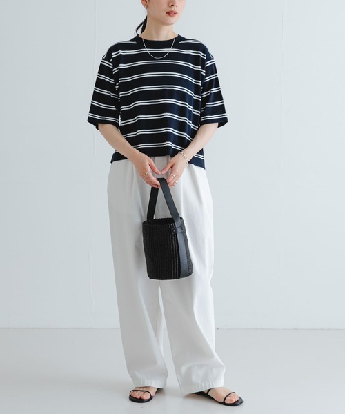 tシャツ new basic　ハイゲージニットTシャツ レディース new basic ハイゲージニットTシャツ[URA5-22T035]｜URBAN