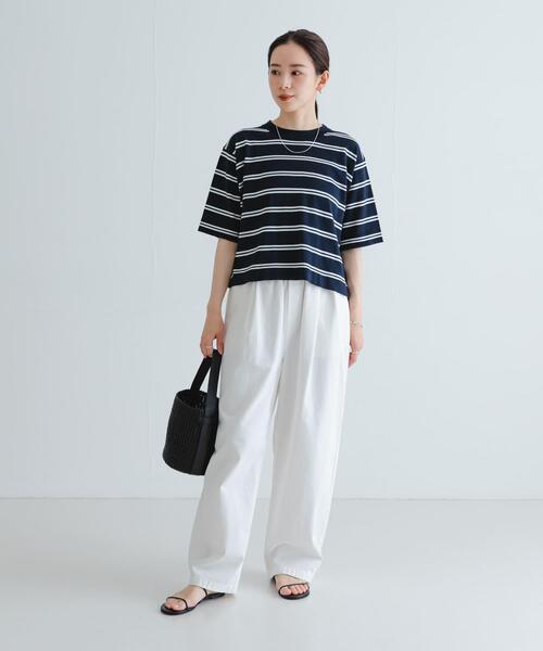 URBAN RESEARCH(アーバンリサーチ)の「new basic ハイゲージニットTシャツ(Tシャツ/カットソー・レディース・レッド/ホワイト/ブラック/ブルー系その他・FREE)」の7枚目の写真