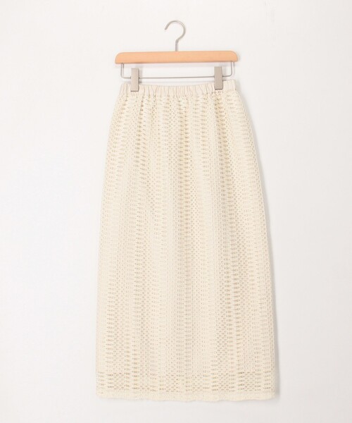 MICO COULIER（ミコクリエ）の「変わり編みレーススカート（スカート・レディース・オフホワイト/ブラック・36/38）」の3枚目の写真