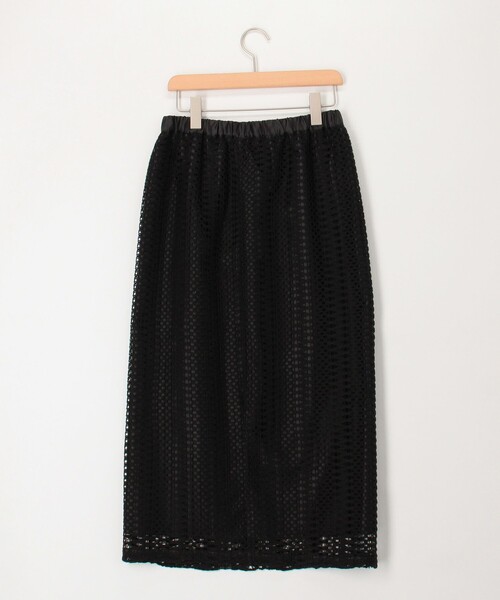MICO COULIER（ミコクリエ）の「変わり編みレーススカート（スカート・レディース・オフホワイト/ブラック・36/38）」の10枚目の写真