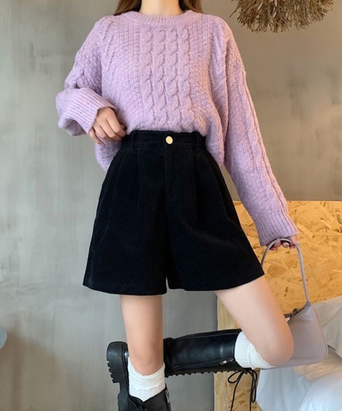 CERCA（チェルカ）の「Nia(ニア)/【着痩せ】【冬のミニボトム】ハイウエスト コーデュロイショートパンツ（その他パンツ・レディース・ブラウン/ブラック・SMALL/LARGE/MEDIUM）」の20枚目の写真