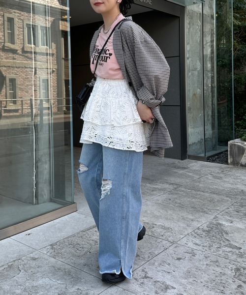 Kastane（カスタネ）の「【新色追加/カラバリ豊富】カットオフロゴタンク（タンクトップ・レディース・アイボリー/ピンク/グリーン/アイボリー系/ホワイト系その他2/ホワイト系その他3/オフホワイト・FREE）」の15枚目の写真