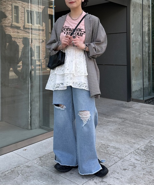 Kastane（カスタネ）の「【新色追加/カラバリ豊富】カットオフロゴタンク（タンクトップ・レディース・アイボリー/ピンク/グリーン/アイボリー系/ホワイト系その他2/ホワイト系その他3/オフホワイト・FREE）」の14枚目の写真