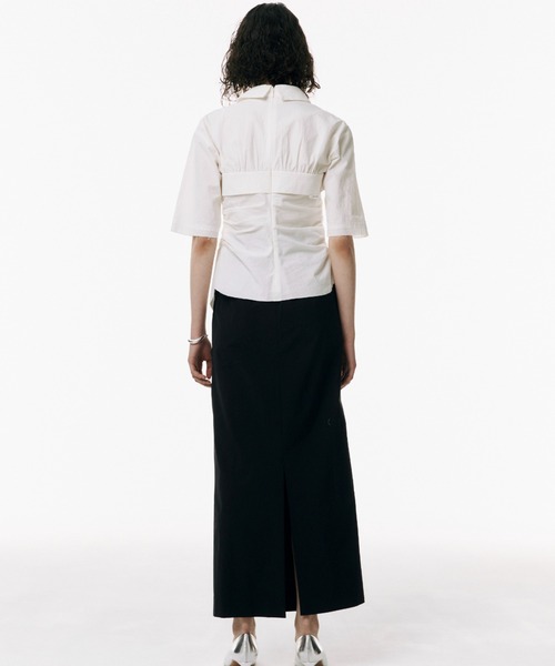 JOSE MOON（ジョゼムーン）の「ARRANGE LAYERED ROBE SHIRT/アレンジレイヤードローブシャツ（シャツ/ブラウス・レディース・ブラック/ホワイト・FREE）」の8枚目の写真