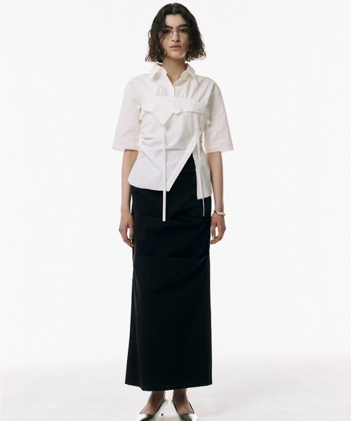 JOSE MOON（ジョゼムーン）の「ARRANGE LAYERED ROBE SHIRT/アレンジレイヤードローブシャツ（シャツ/ブラウス・レディース・ブラック/ホワイト・FREE）」の10枚目の写真