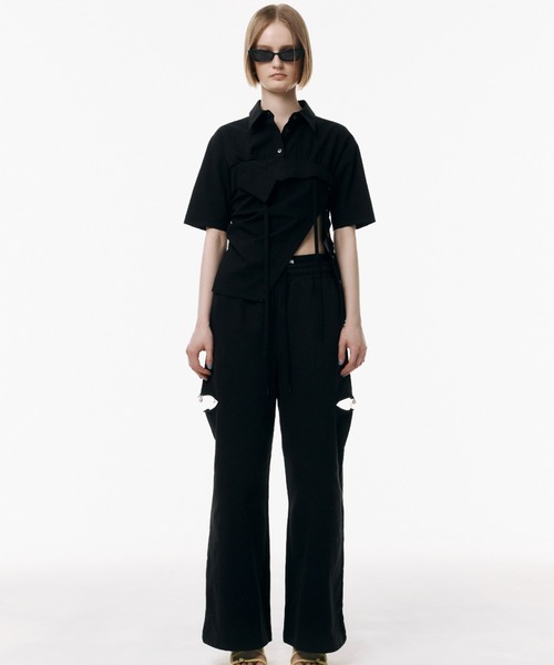 JOSE MOON（ジョゼムーン）の「ARRANGE LAYERED ROBE SHIRT/アレンジレイヤードローブシャツ（シャツ/ブラウス・レディース・ブラック/ホワイト・FREE）」の5枚目の写真