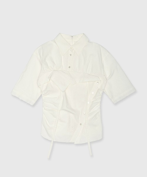 JOSE MOON ARRANGE LAYERED ROBE SHIRT