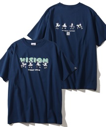 【VISION STREET WEAR/ヴィジョンストリートウェア】オーバーサイズ ゴーストスケーターズ発泡プリント 半袖Tシャツ