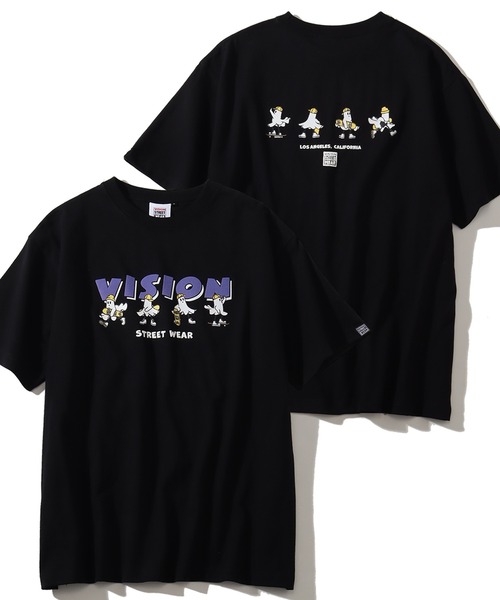 VISION STREET WEAR(ヴィジョンストリートウェア)の「【VISION STREET WEAR/ヴィジョンストリートウェア】オーバーサイズ ゴーストスケーターズ発泡プリント 半袖Tシャツ(Tシャツ/カットソー・メンズ・ブラック/ホワイト/ブルー・L/M/LL)」の1枚目の写真