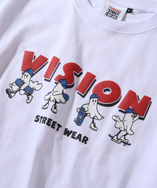 VISION STREET WEAR(ヴィジョンストリートウェア)の「【VISION STREET WEAR/ヴィジョンストリートウェア】オーバーサイズ ゴーストスケーターズ発泡プリント 半袖Tシャツ(Tシャツ/カットソー・メンズ・ブラック/ホワイト/ブルー・L/M/LL)」の4枚目の写真