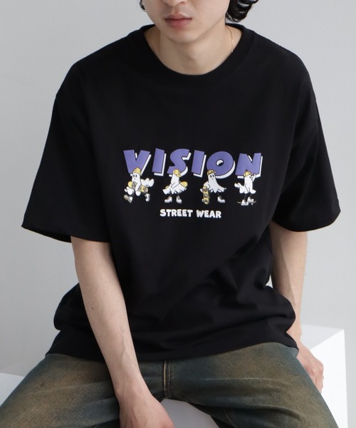 VISION STREET WEAR(ヴィジョンストリートウェア)の「【VISION STREET WEAR/ヴィジョンストリートウェア】オーバーサイズ ゴーストスケーターズ発泡プリント 半袖Tシャツ(Tシャツ/カットソー・メンズ・ブラック/ホワイト/ブルー・L/M/LL)」の22枚目の写真