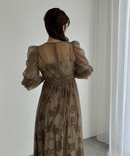 aity(アイティ)の「フラワーキャミワンピースチュールレイヤードドレス 結婚式 二次会 成人式 同窓会 パーティードレス オケージョンドレス お呼ばれワンピース(ドレス・レディース・ブラウン/ベージュ×ブラック/ベージュ/ブラック・38(M)/36(S))」の20枚目の写真