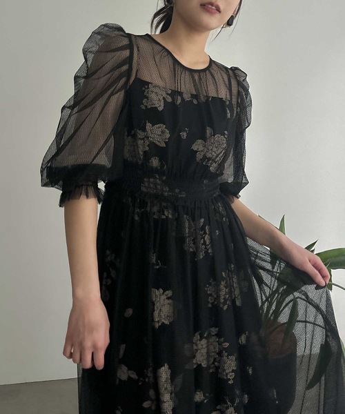 aity(アイティ)の「フラワーキャミワンピースチュールレイヤードドレス 結婚式 二次会 成人式 同窓会 パーティードレス オケージョンドレス お呼ばれワンピース(ドレス・レディース・ブラウン/ベージュ×ブラック/ベージュ/ブラック・38(M)/36(S))」の22枚目の写真