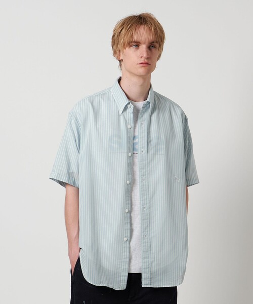 半袖シャツ california general store シャツ FILL THE BILL フィルザビル California General Store半袖シャツ M コットン グリーン 総柄 古着の販売・通販なら