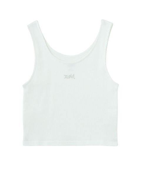 X-girl(エックスガール)の「MILLS LOGO TANK TOP(タンクトップ・レディース・ブラック/ホワイト・S/M)」の2枚目の写真