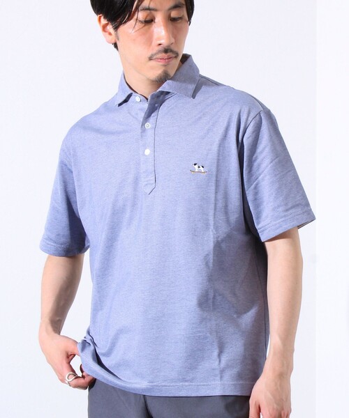 GLOSTER（グロスター）の「【GLOSTER/グロスター】フレンチブルドッグ刺繍 DADDYポロシャツ（ポロシャツ・メンズ・グレー/ブルー/ネイビー/ピンク・S/M/L/XL）」の3枚目の写真