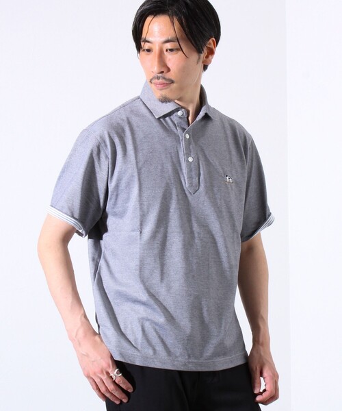 GLOSTER（グロスター）の「【GLOSTER/グロスター】フレンチブルドッグ刺繍 DADDYポロシャツ（ポロシャツ・メンズ・グレー/ブルー/ネイビー/ピンク・S/M/L/XL）」の2枚目の写真