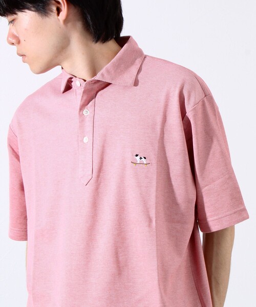 GLOSTER（グロスター）の「【GLOSTER/グロスター】フレンチブルドッグ刺繍 DADDYポロシャツ（ポロシャツ・メンズ・グレー/ブルー/ネイビー/ピンク・S/M/L/XL）」の4枚目の写真