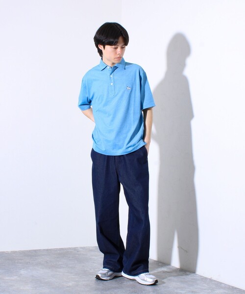 GLOSTER（グロスター）の「【GLOSTER/グロスター】フレンチブルドッグ刺繍 DADDYポロシャツ（ポロシャツ・メンズ・グレー/ブルー/ネイビー/ピンク・S/M/L/XL）」の5枚目の写真