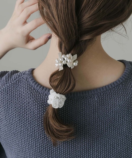 セール】パールリボン2セットヘアゴム（ヘアゴム）｜SMELLY（スメリー