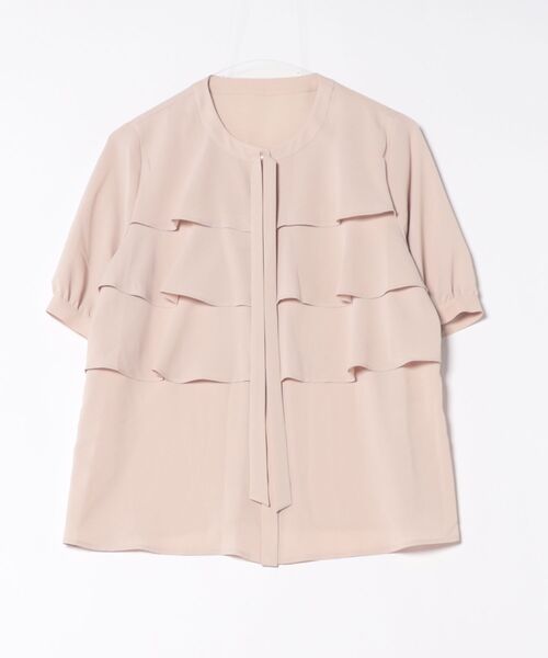 STRAWBERRY-FIELDS(ストロベリーフィールズ)の「ライトベネ_ティアードブラウス シャツ・ブラウス(シャツ/ブラウス・レディース・オフホワイト/サーモンピンク/ネイビー・2)」の14枚目の写真