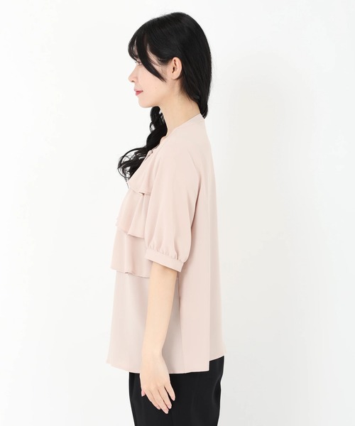 STRAWBERRY-FIELDS(ストロベリーフィールズ)の「ライトベネ_ティアードブラウス シャツ・ブラウス(シャツ/ブラウス・レディース・オフホワイト/サーモンピンク/ネイビー・2)」の6枚目の写真