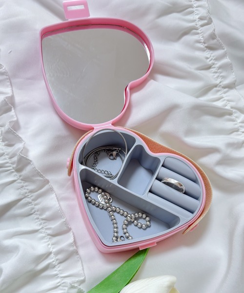 【希少美品】ハート型アクセサリーケース plusnao（プラスナオ） アクセサリー収納ボックス 2段 ハート型 子供用