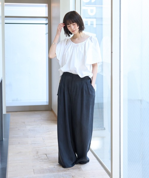 Rouge vif（ルージュヴィフ）の「シルク混コットンフォルムブラウス（シャツ/ブラウス・レディース・ホワイト/ブラック・フリー）」の15枚目の写真