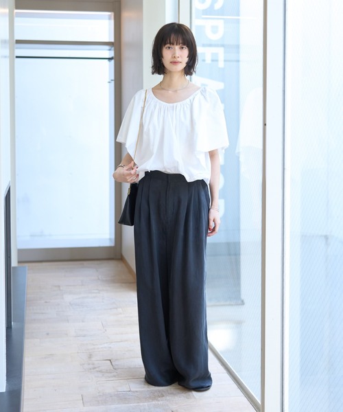 Rouge vif（ルージュヴィフ）の「シルク混コットンフォルムブラウス（シャツ/ブラウス・レディース・ホワイト/ブラック・フリー）」の16枚目の写真