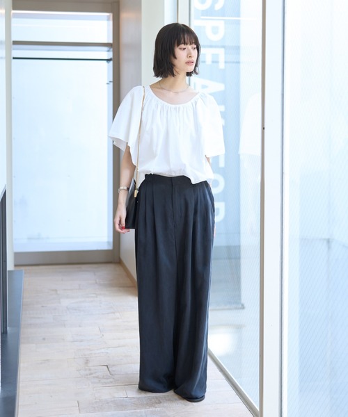 Rouge vif（ルージュヴィフ）の「シルク混コットンフォルムブラウス（シャツ/ブラウス・レディース・ホワイト/ブラック・フリー）」の17枚目の写真