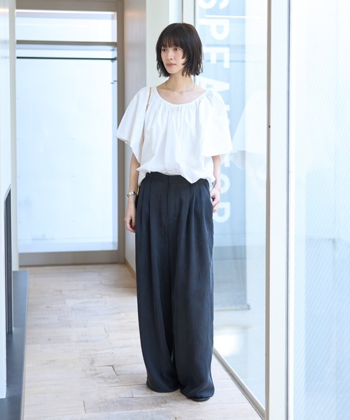 Rouge vif（ルージュヴィフ）の「シルク混コットンフォルムブラウス（シャツ/ブラウス・レディース・ホワイト/ブラック・フリー）」の18枚目の写真