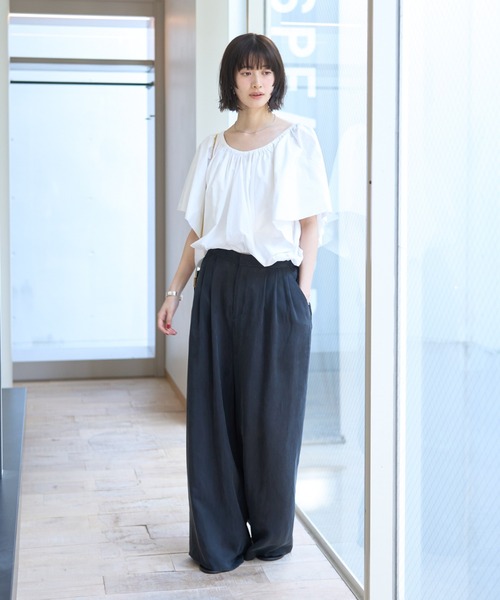 Rouge vif（ルージュヴィフ）の「シルク混コットンフォルムブラウス（シャツ/ブラウス・レディース・ホワイト/ブラック・フリー）」の19枚目の写真