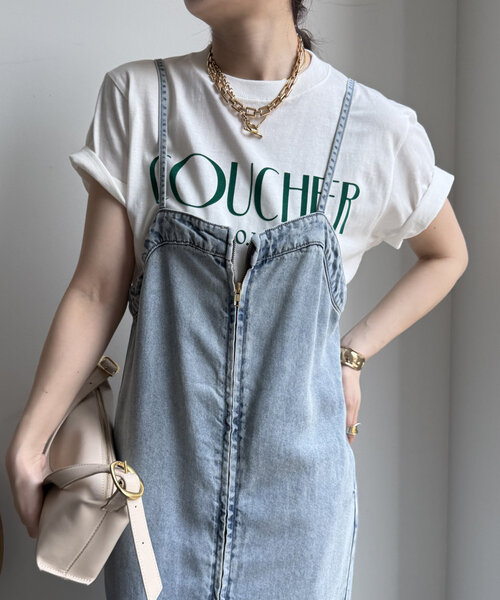 DouDou(ドゥドゥ)の「【WEB限定】フロントバック両面ロゴTEE(Tシャツ/カットソー・レディース・オフホワイト/ブラック/レッド・FREE)」の9枚目の写真