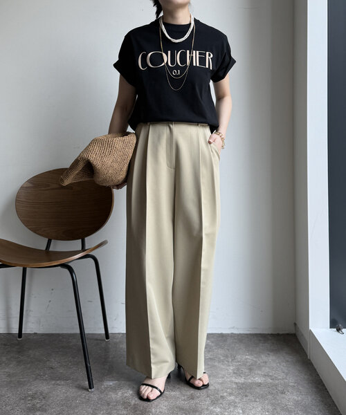DouDou(ドゥドゥ)の「【WEB限定】フロントバック両面ロゴTEE(Tシャツ/カットソー・レディース・オフホワイト/ブラック/レッド・FREE)」の13枚目の写真