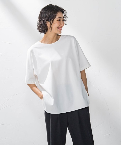la.f…(ラエフ)の「バックサテンカットソー≪洗濯機で洗える≫(Tシャツ/カットソー・レディース・ネイビー/ホワイト/ブラック・9号/7号/11号)」の9枚目の写真