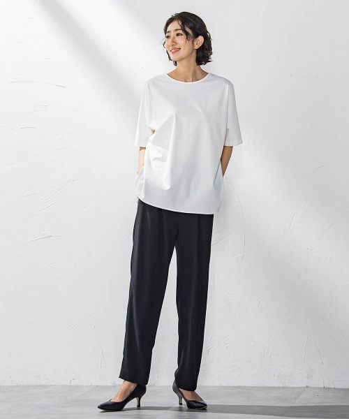 la.f…(ラエフ)の「バックサテンカットソー≪洗濯機で洗える≫(Tシャツ/カットソー・レディース・ネイビー/ホワイト/ブラック・9号/7号/11号)」の5枚目の写真