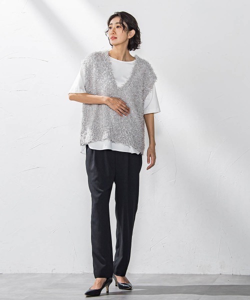 セール】バックサテンカットソー≪洗濯機で洗える≫（Tシャツ