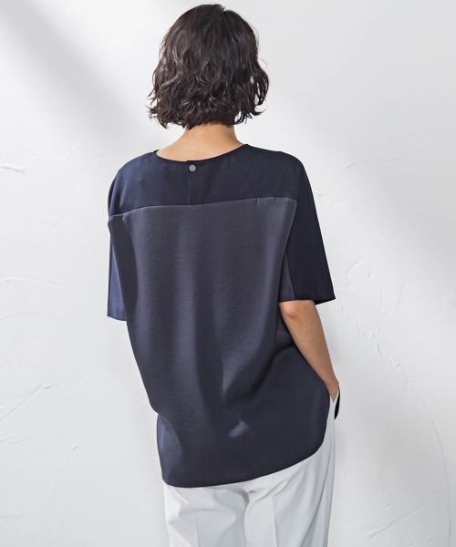 セール】バックサテンカットソー≪洗濯機で洗える≫（Tシャツ