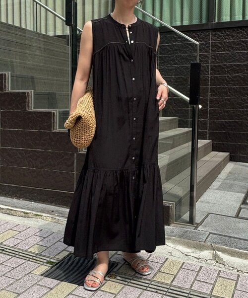 Jena espace merveilleux（ジェナ　エスパスメルヴェイユ）の「ティアードシャツワンピース（ワンピース・レディース・ブラック/イエロー/チャコールグレー・FREE）」の2枚目の写真