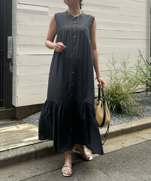 Jena espace merveilleux（ジェナ　エスパスメルヴェイユ）の「ティアードシャツワンピース（ワンピース・レディース・ブラック/イエロー/チャコールグレー・FREE）」の5枚目の写真