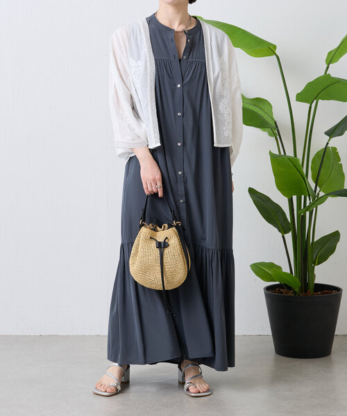 Jena espace merveilleux（ジェナ　エスパスメルヴェイユ）の「ティアードシャツワンピース（ワンピース・レディース・ブラック/イエロー/チャコールグレー・FREE）」の10枚目の写真