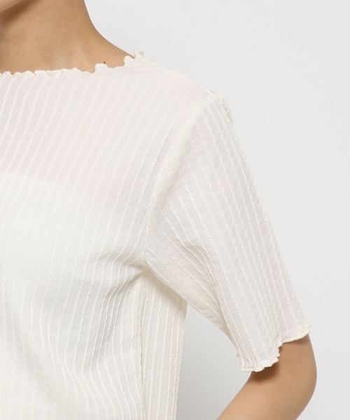 LOWRYS FARM（ローリーズファーム）の「シアージャガード５Ｓ　490852（Tシャツ/カットソー・レディース・パープル/ブラック/アイボリー/チャコールグレー・FREE）」の9枚目の写真