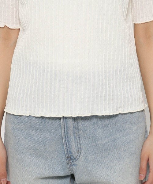 LOWRYS FARM（ローリーズファーム）の「シアージャガード５Ｓ　490852（Tシャツ/カットソー・レディース・パープル/ブラック/アイボリー/チャコールグレー・FREE）」の10枚目の写真