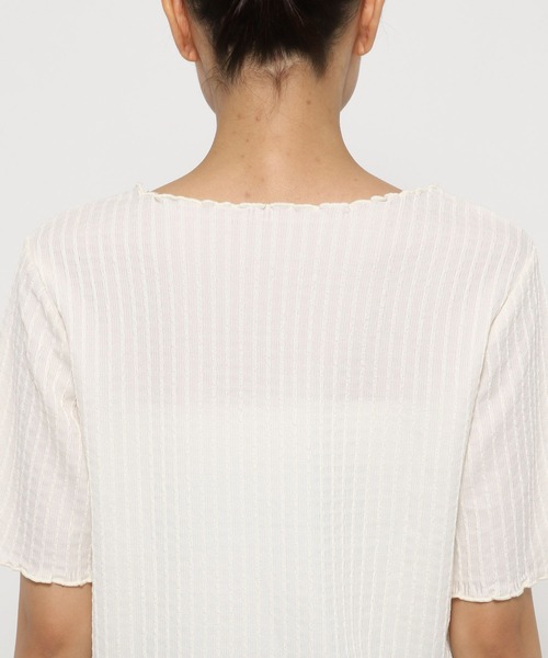 LOWRYS FARM（ローリーズファーム）の「シアージャガード５Ｓ　490852（Tシャツ/カットソー・レディース・パープル/ブラック/アイボリー/チャコールグレー・FREE）」の11枚目の写真